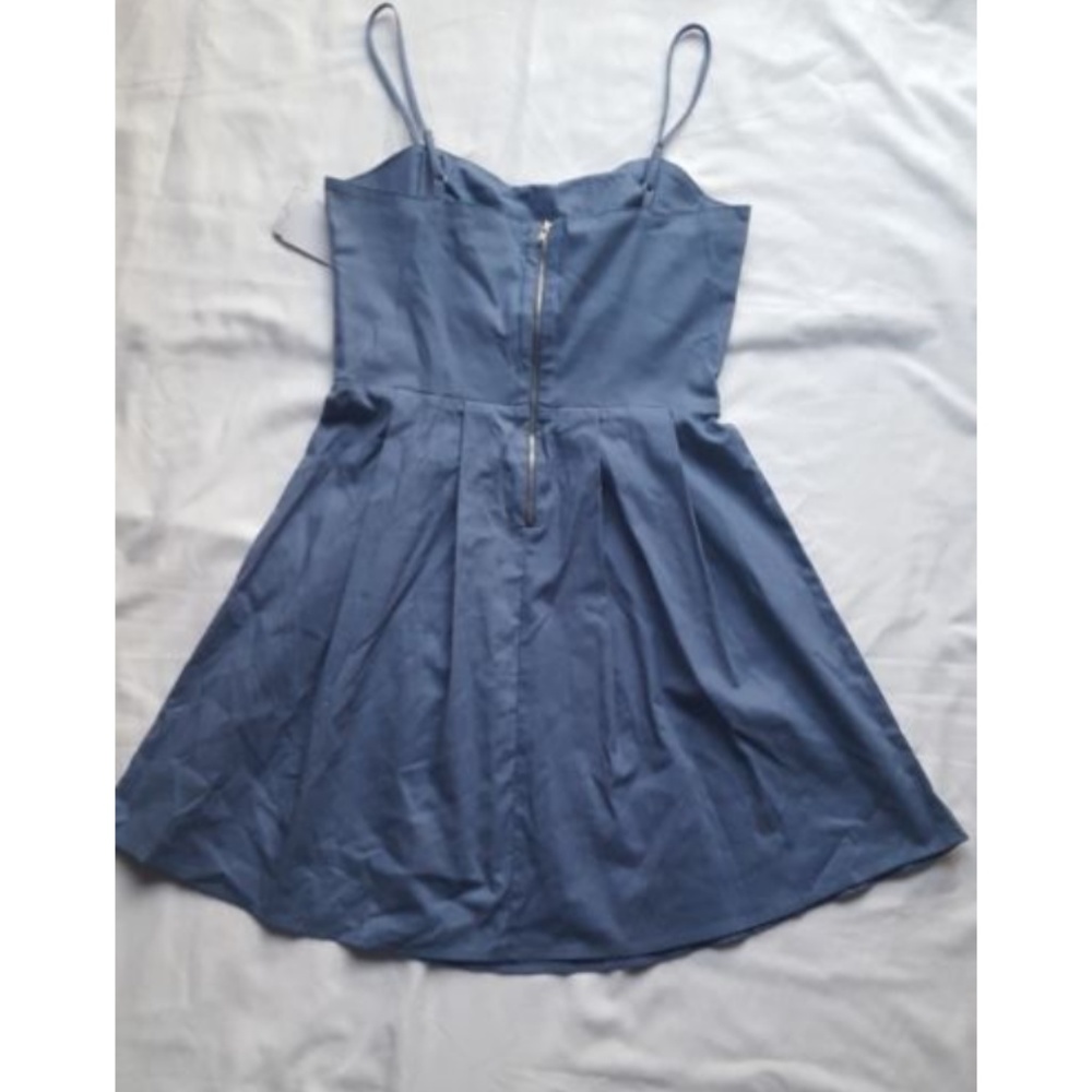 Patterson & Kincaid Sleeveless Strappy Mini Dress S Blue New - Picture 3 of 4
